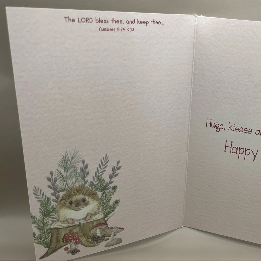 Hedgehog Mushroom Birthday Greeting Card, New, For Bundles Only 🍄🦔